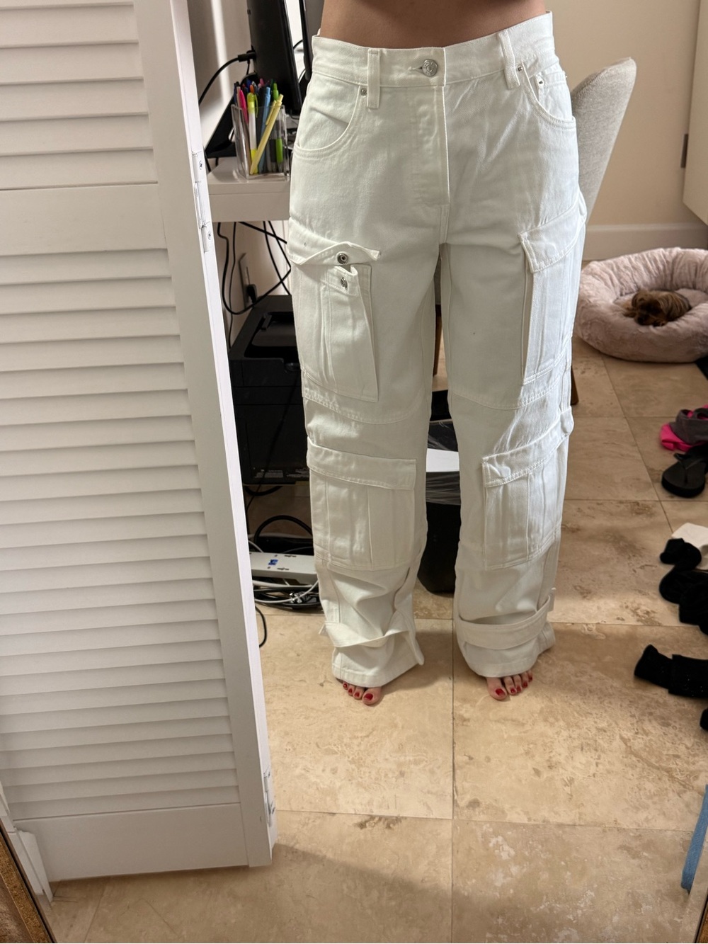GRLFRND White Wide-Leg Cargo Pants - Picture 6 of 6